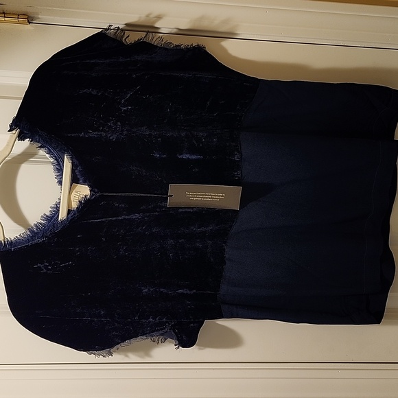 NWT Anthropologie Tina Jo Silk Bend Velvet Blouse - Picture 9 of 11